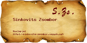 Sinkovits Zsombor névjegykártya