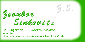 zsombor sinkovits business card